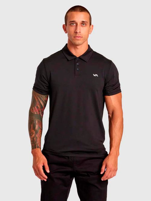 Polera m/c Hombre Sport Vent Polo Negro RVCA