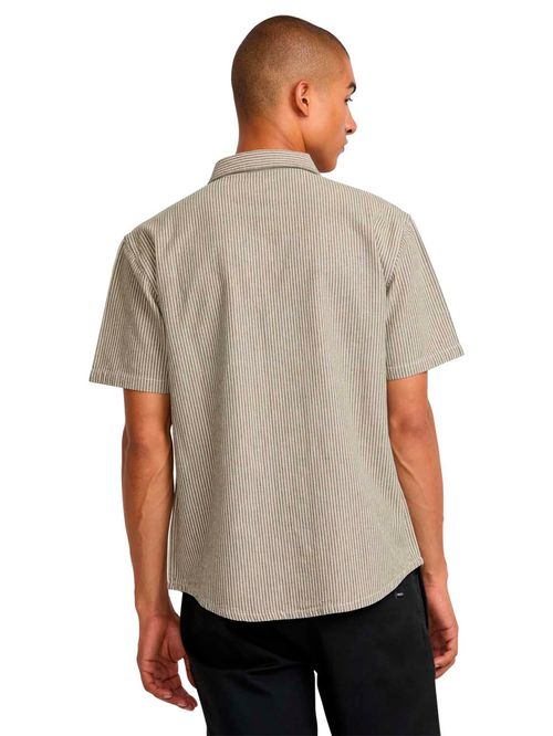 Camisa m/c Hombre Dayshift Stripe Verde RVCA