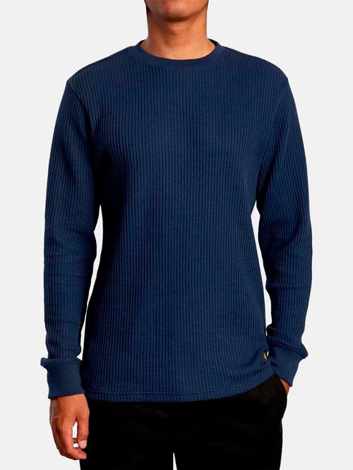Polera m/l Hombre Day Shift Thermal Azul RVCA