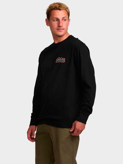 Polera Manga Larga Hombre Range A/Div Negra Billabong
