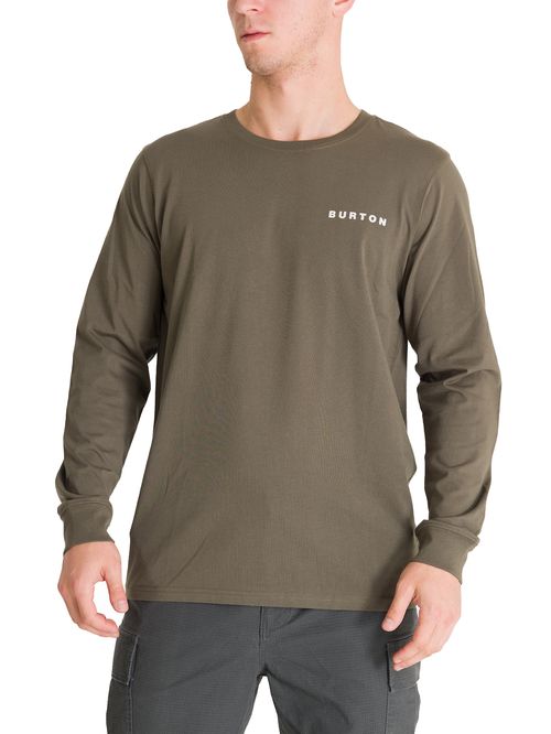 Polera Manga Larga Hombre Mini Chest Logo Verde Burton