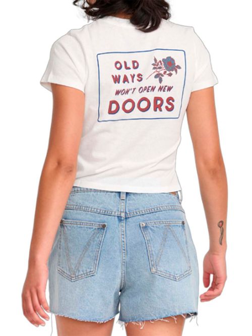 Polera m/c Mujer Pacific Denim Celeste RVCA