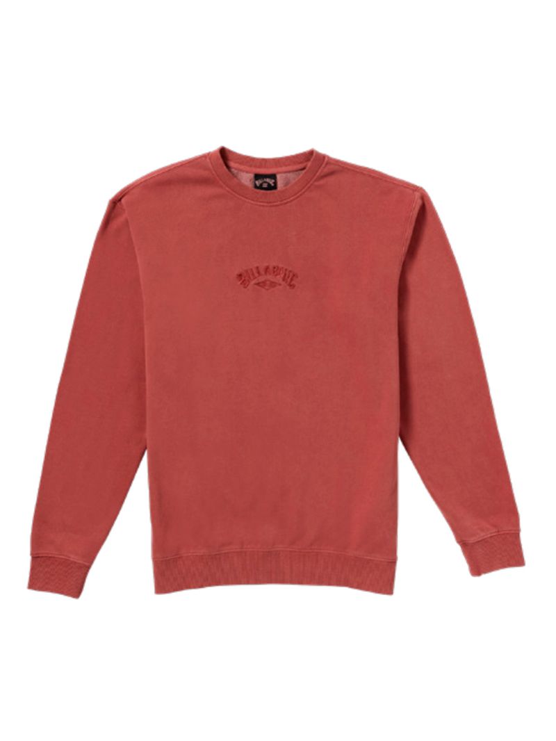 Poleron Hombre Wave Washed Crew Rojo Billabong