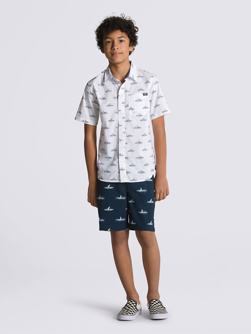 Camisa Shark Fin Woven SS (8-14 Años) White