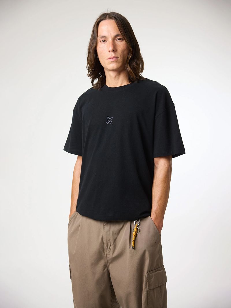 Polera M/C Unisex Bonfire Tee Negro Blue Banana