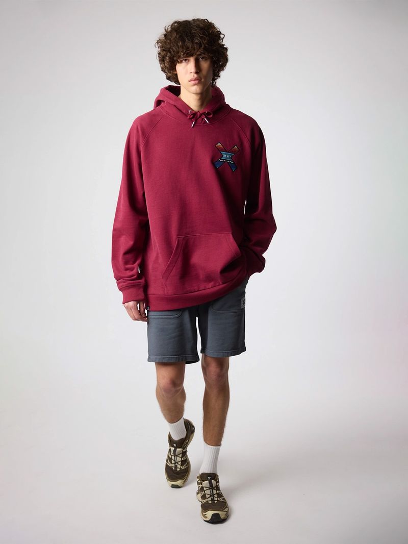 Poleron Unisex Classic Hoodie Burdeo Blue Banana