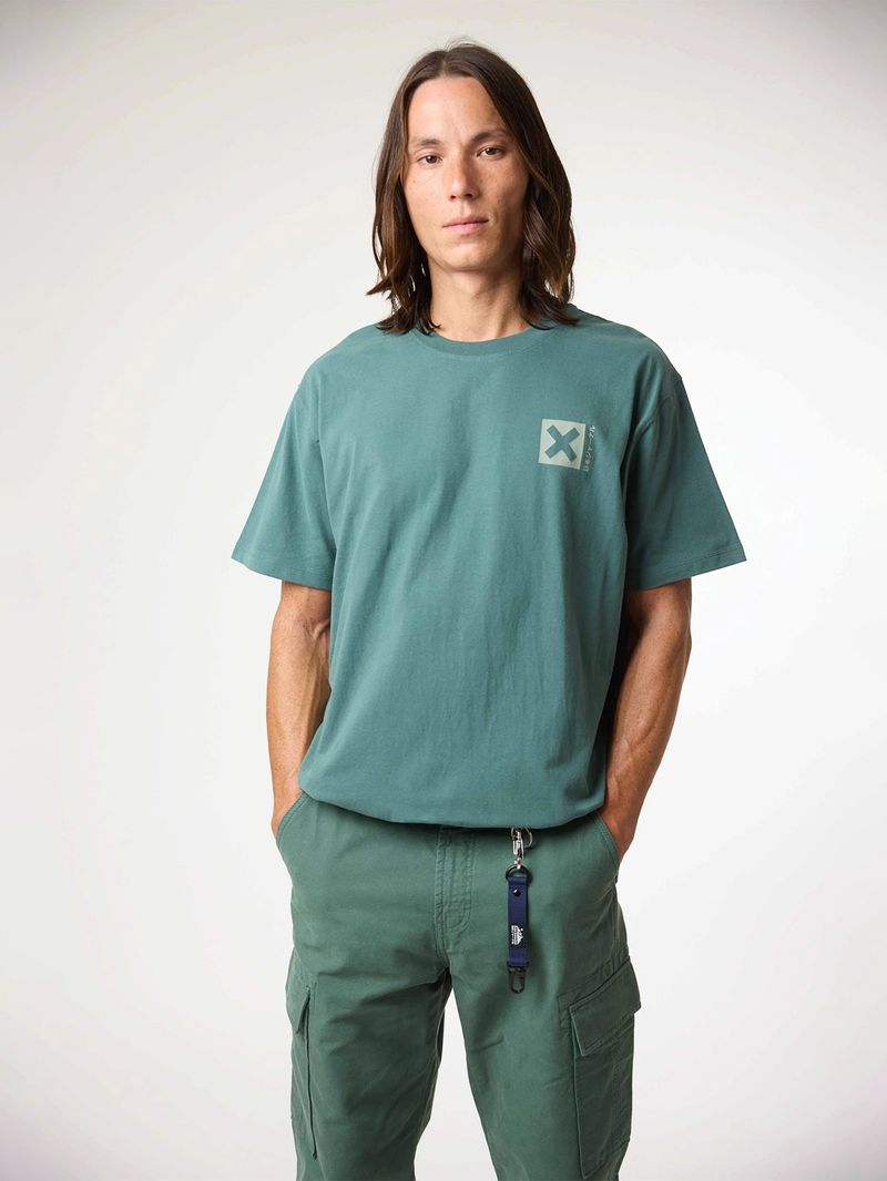 Polera M/C Unisex Nature Tee Verde Oscuro Blue Banana