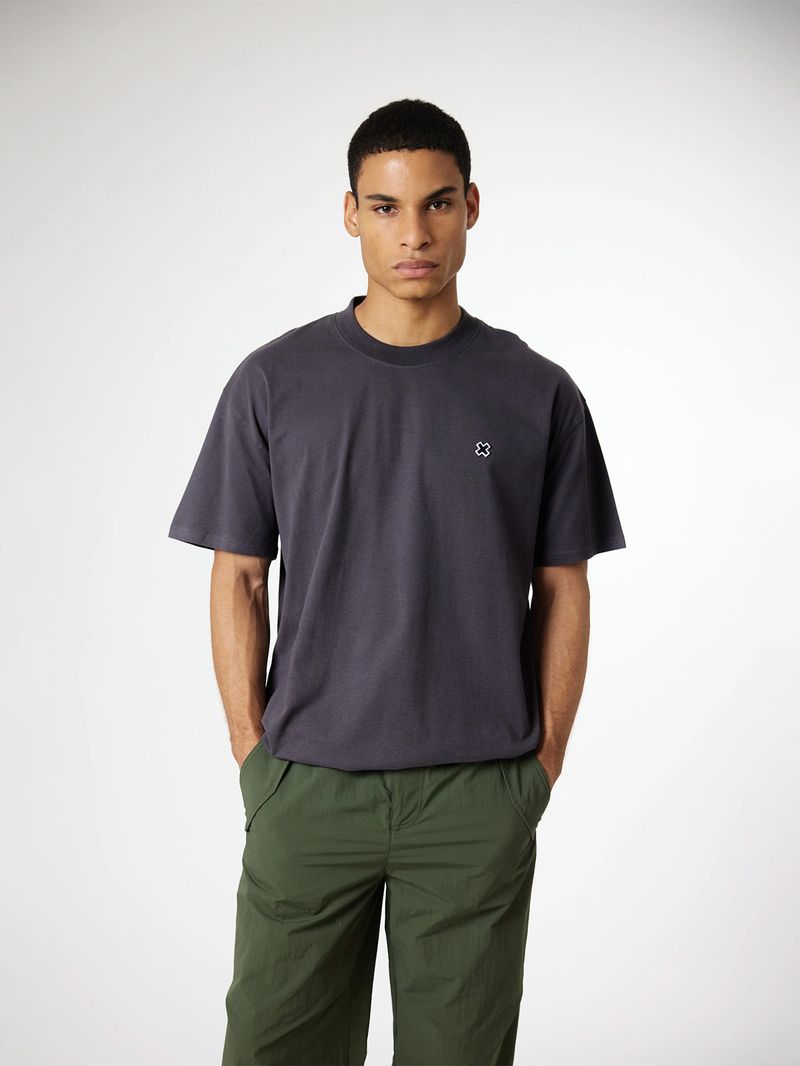 Polera M/C Unisex Patch Tee Negro Blue Banana