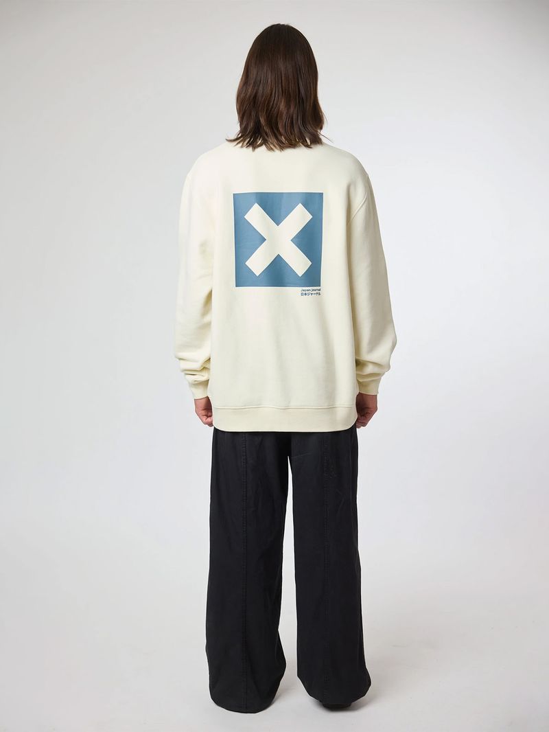 Poleron Unisex Nature Crew Marfil Blue Banana