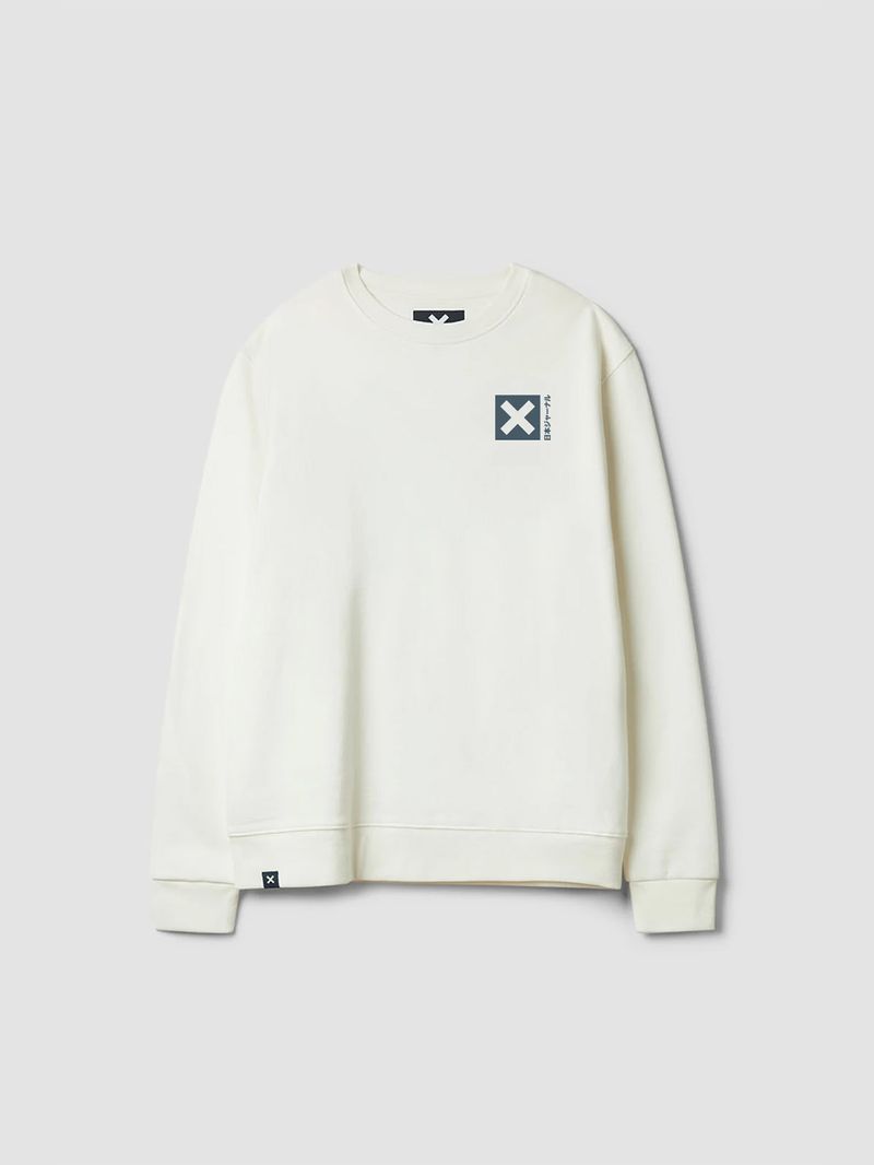 Poleron Unisex Nature Crew Marfil Blue Banana