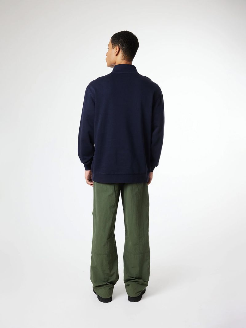 Poleron Unisex Iconic Half Zip Crew Azul Oscuro Blue Banana