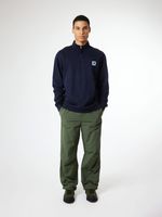 Poleron Unisex Iconic Half Zip Crew Azul Oscuro Blue Banana