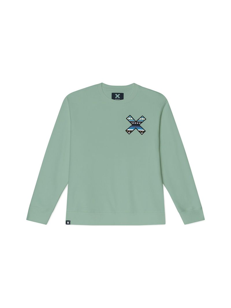 Poleron Unisex Classic Crew Verde Claro Blue Banana