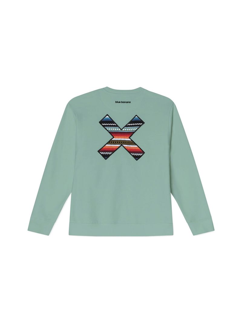 Poleron Unisex Classic Crew Verde Claro Blue Banana