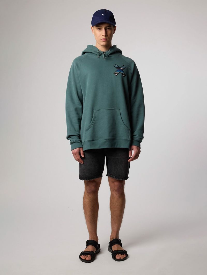 Poleron Unisex Classic Hoodie Verde Oscuro Blue Banana