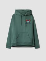 Poleron Unisex Classic Hoodie Verde Oscuro Blue Banana
