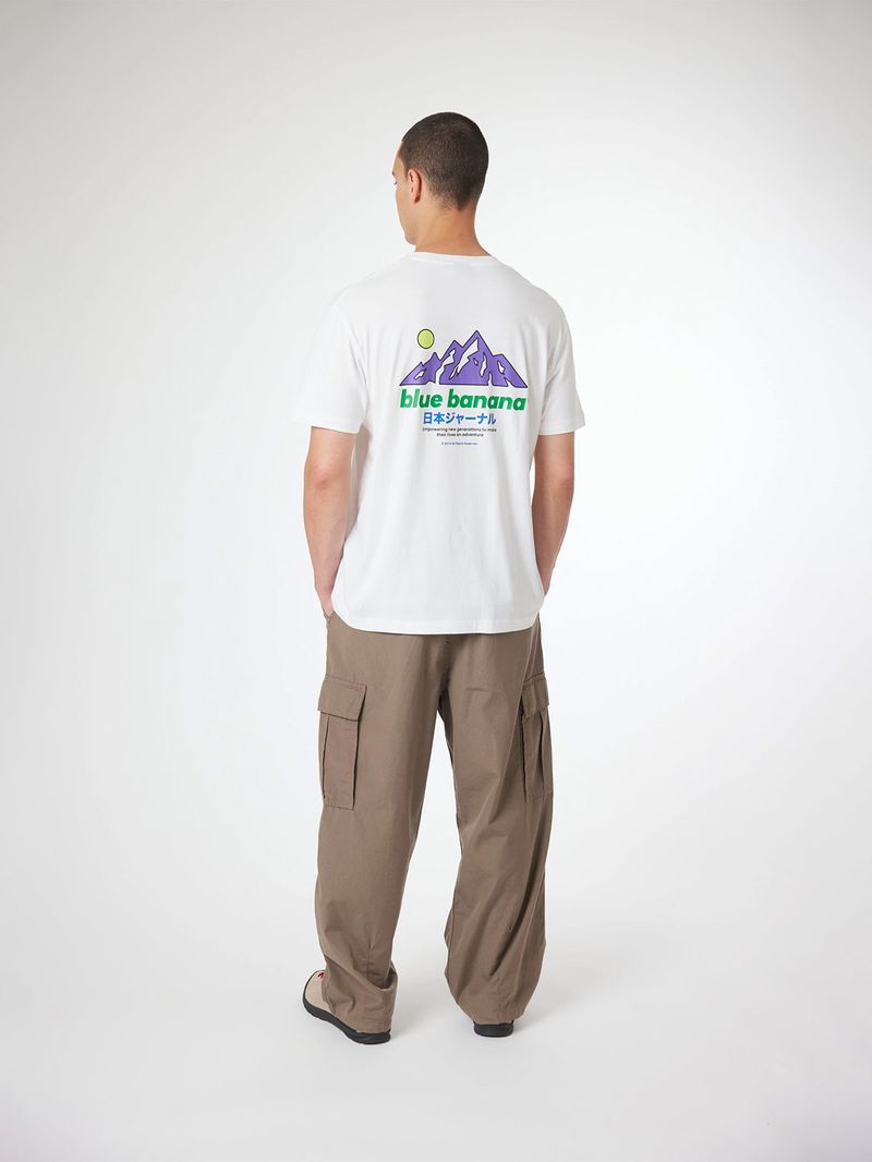 Polera M/C Unisex Ontake Tee Blanco Blue Banana