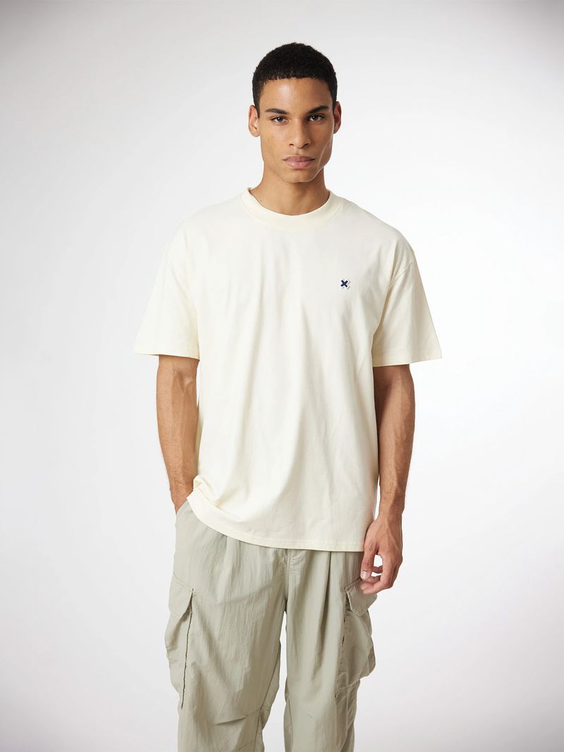 Polera M/C Unisex Patch Tee Blanco Blue Banana