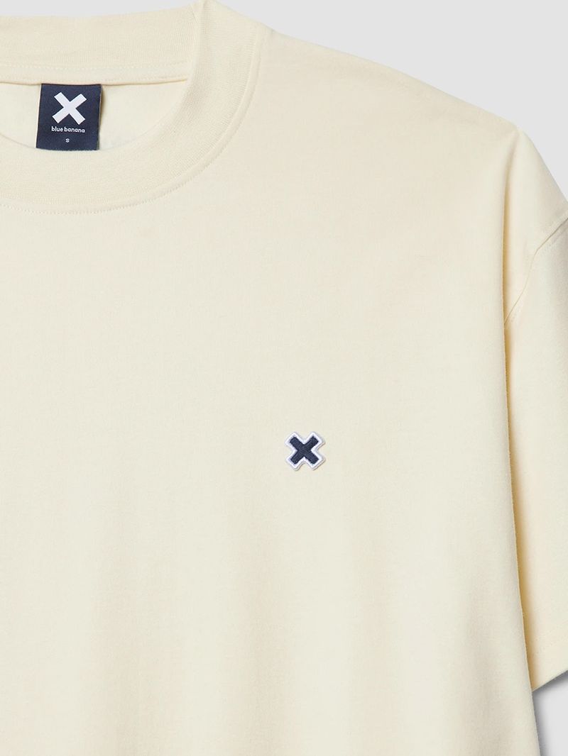 Polera M/C Unisex Patch Tee Blanco Blue Banana