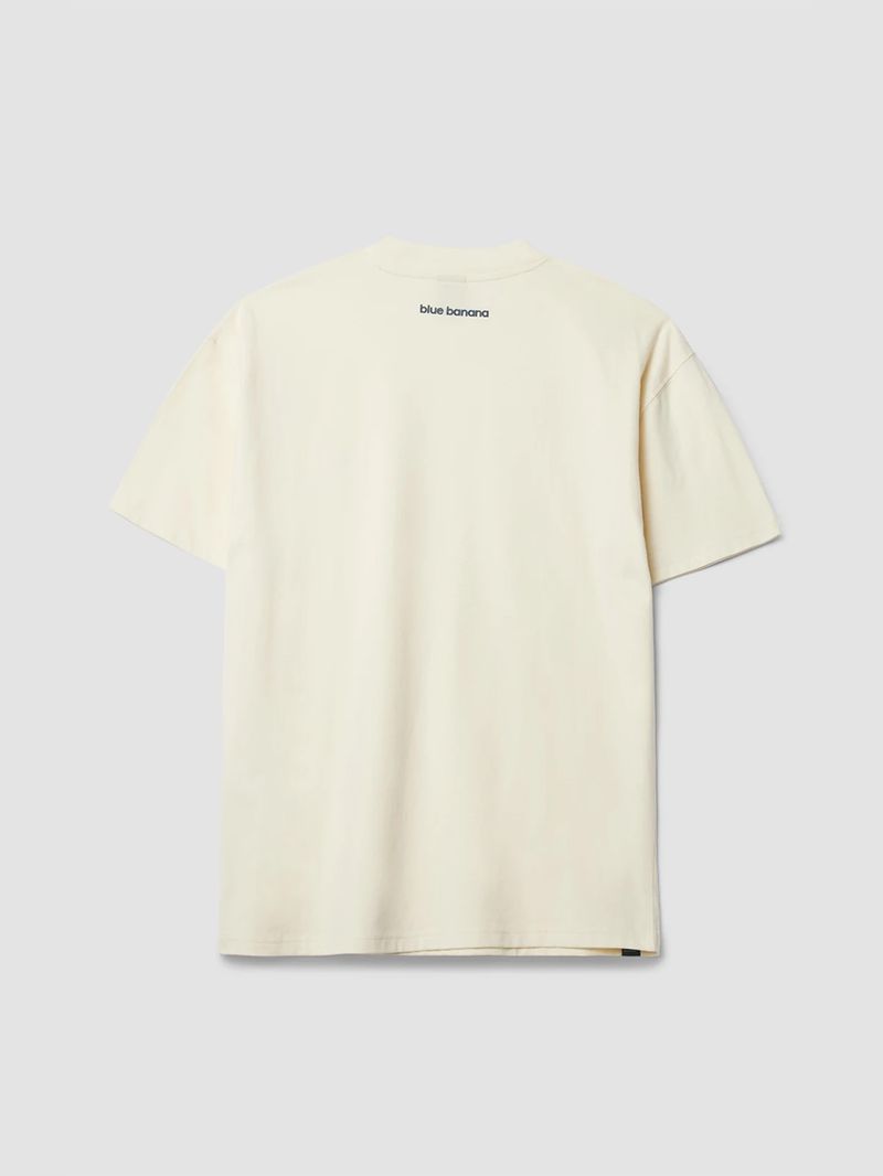 Polera M/C Unisex Patch Tee Blanco Blue Banana