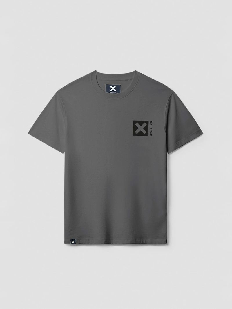 Polera M/C Unisex Nature Tee Gris Oscuro Blue Banana