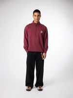 Poleron Unisex Iconic Half Zip Crew Burdeo Blue Banana