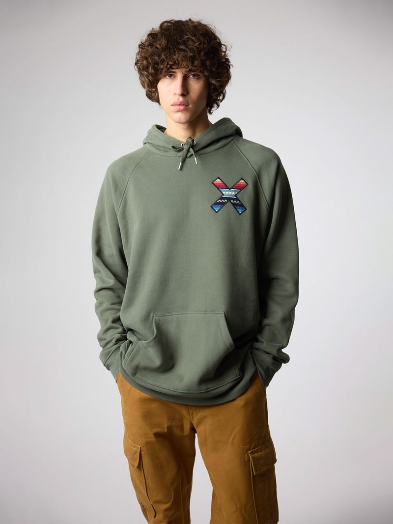 Poleron Unisex Classic Hoodie Verde Oscuro Blue Banana