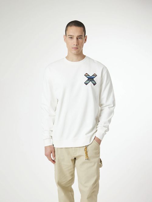 Poleron Unisex Classic Crew Blanco Blue Banana