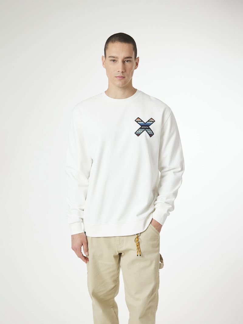 Poleron Unisex Classic Crew Blanco Blue Banana