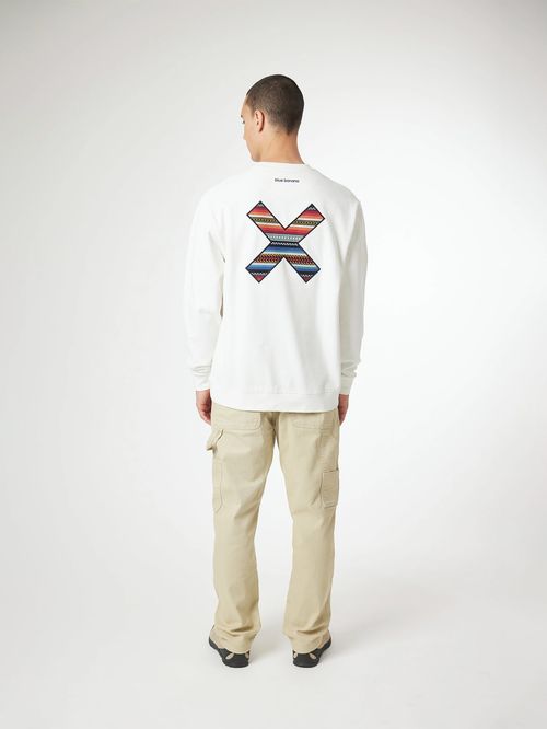 Poleron Unisex Classic Crew Blanco Blue Banana