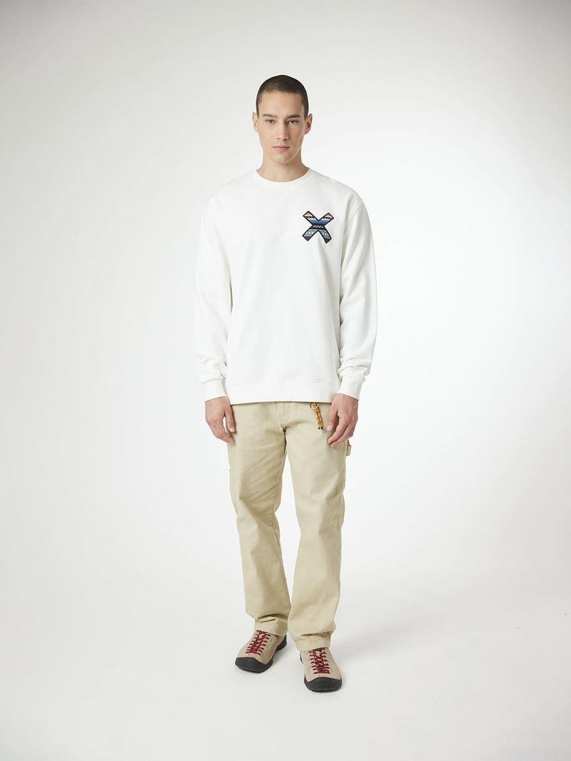 Poleron Unisex Classic Crew Blanco Blue Banana