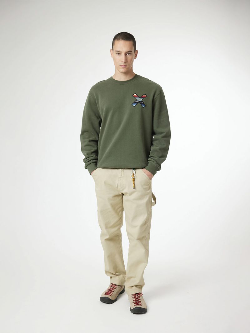 Poleron Unisex Classic Crew Verde Oscuro Blue Banana