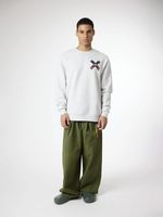 Poleron Unisex Classic Crew Gris Claro Blue Banana