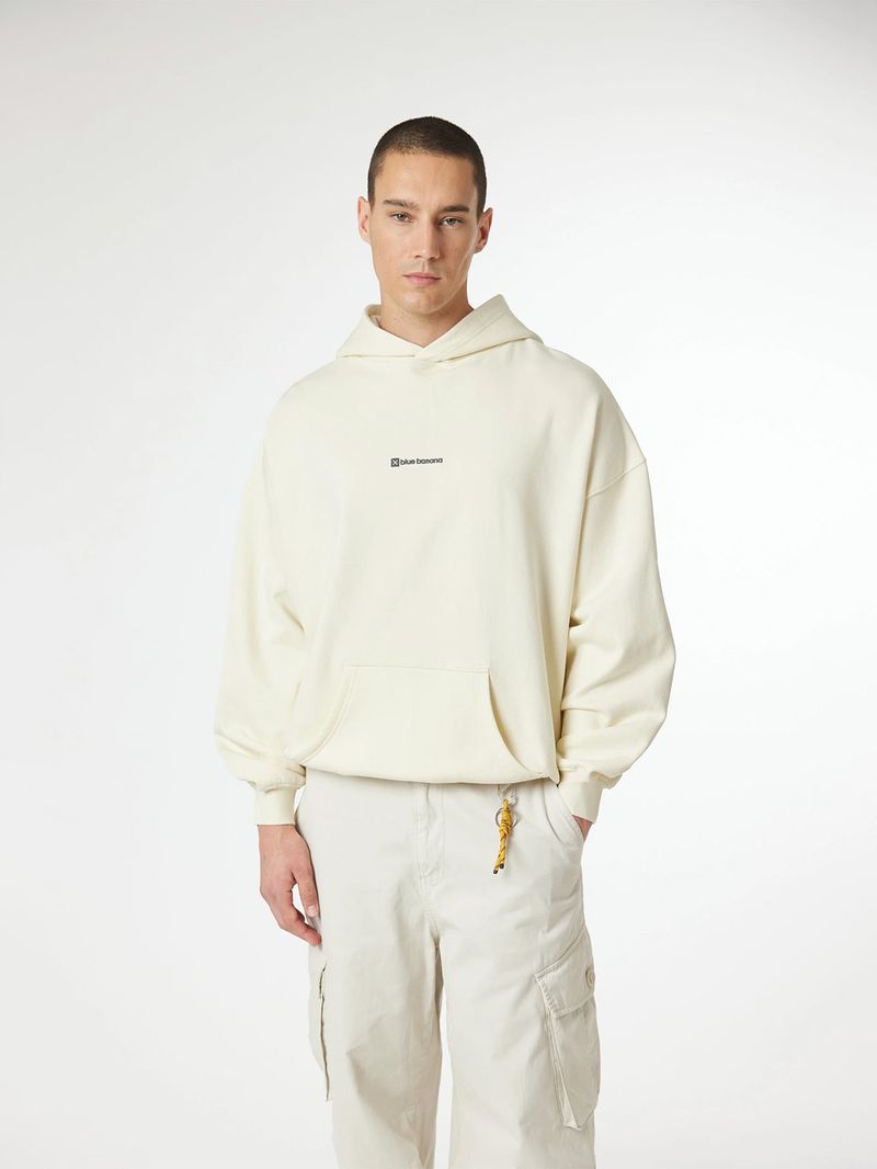 Poleron Unisex Karma Hoodie Blanco Blue Banana