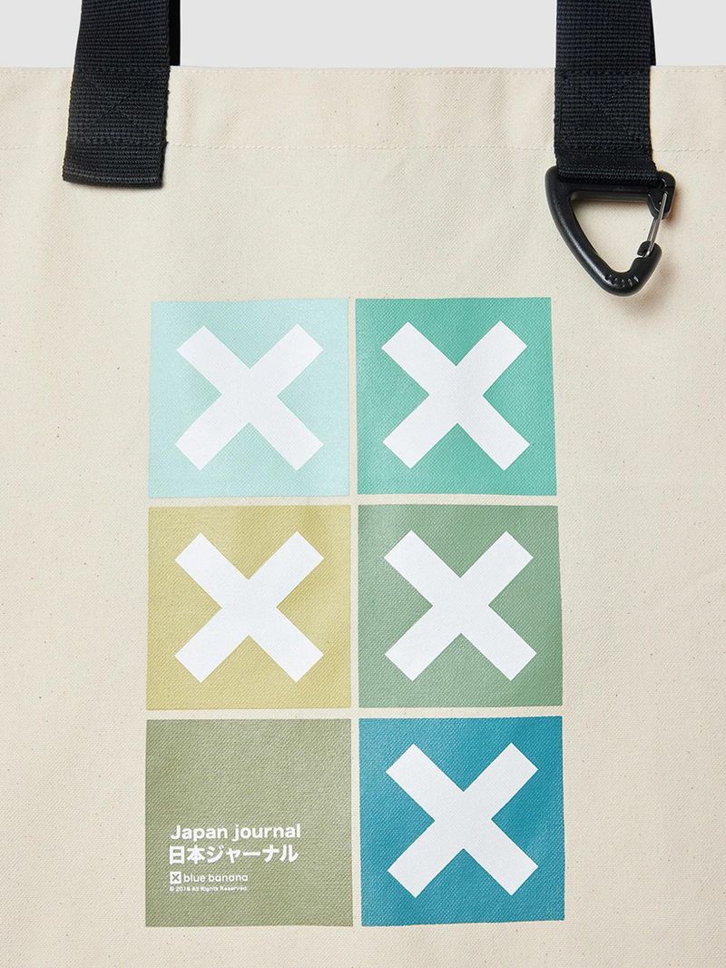 Tote Bag Unisex Square Beige Blue Banana