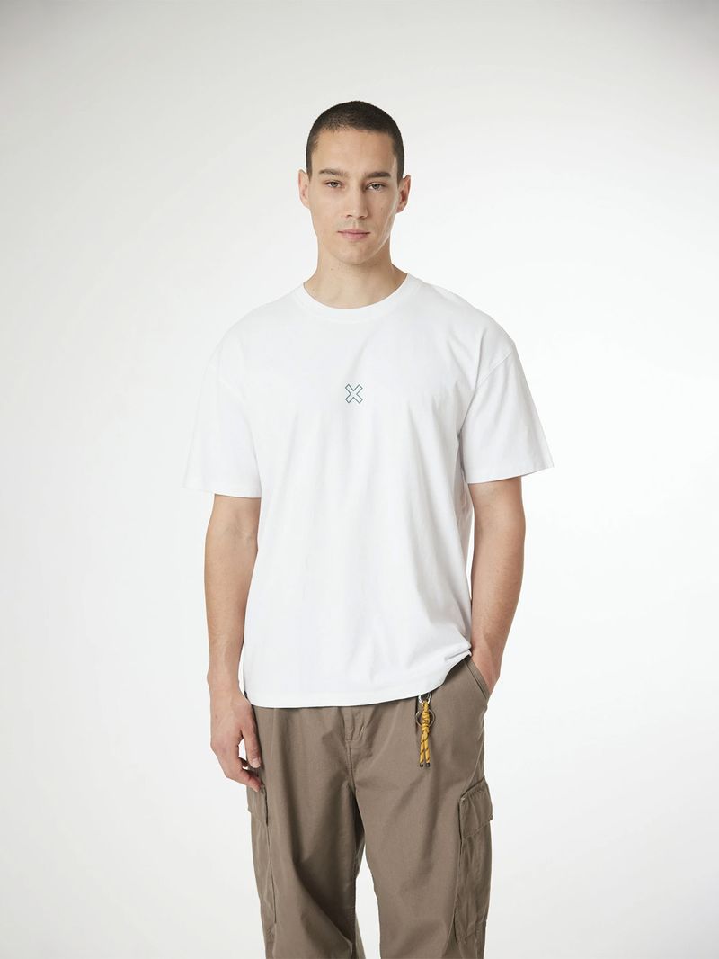 Polera M/C Unisex Bonfire Tee Blanco Blue Banana