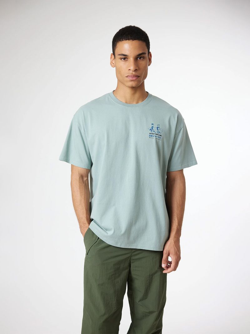 Polera M/C Unisex Coast Tee Menta Blue Banana
