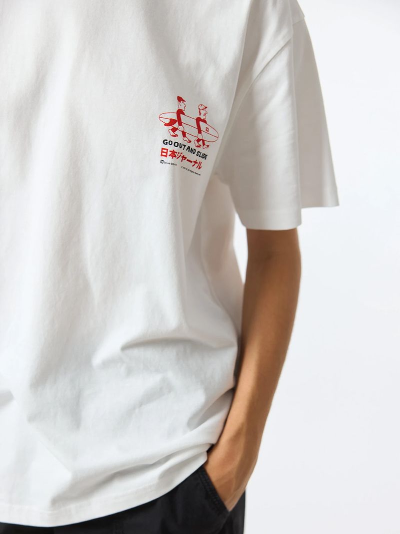 Polera M/C Unisex Coast Tee Blanco Blue Banana