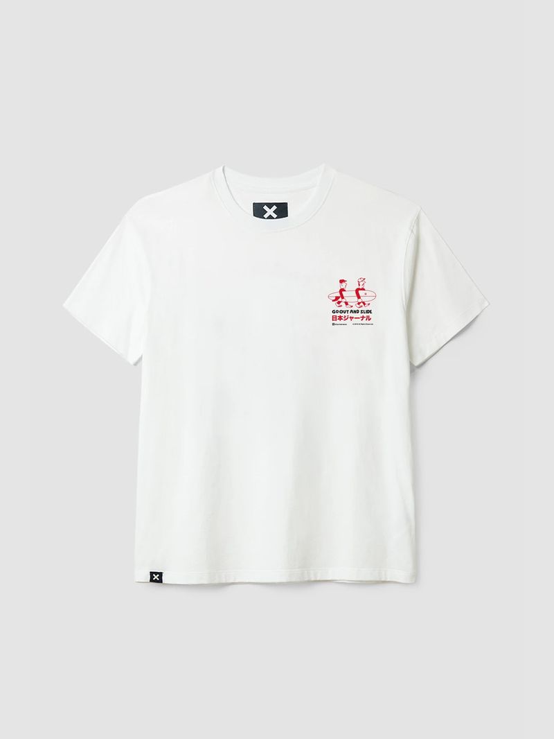 Polera M/C Unisex Coast Tee Blanco Blue Banana