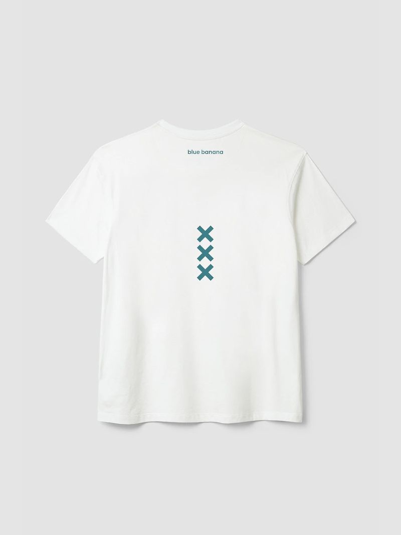 Polera M/C Unisex Bonfire Tee Blanco Blue Banana