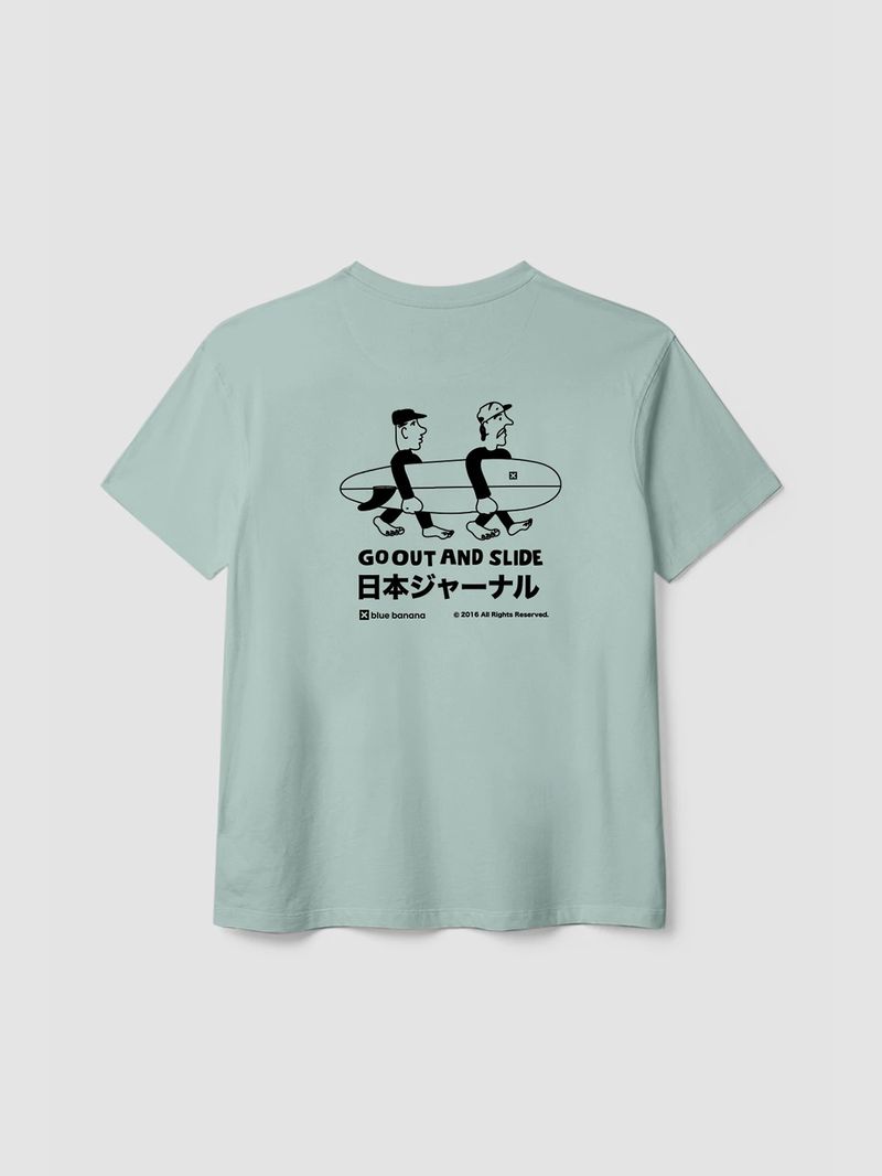 Polera M/C Unisex Coast Tee Menta Blue Banana