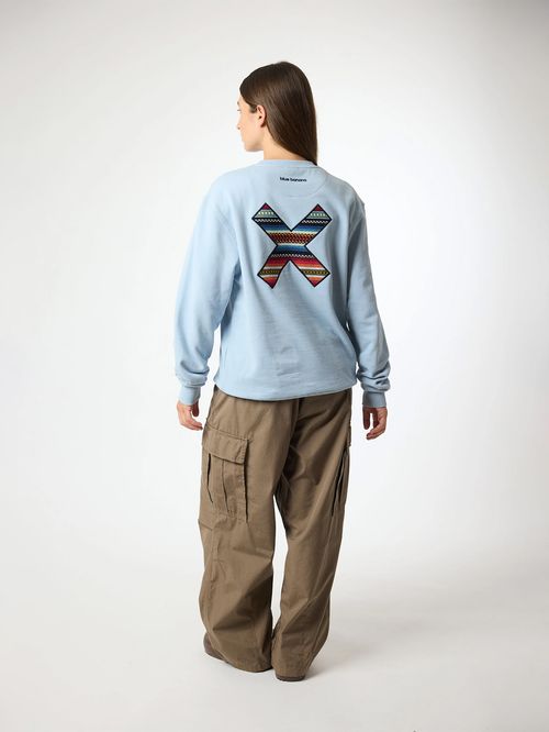 Poleron Unisex Classic Crew Celeste Blue Banana