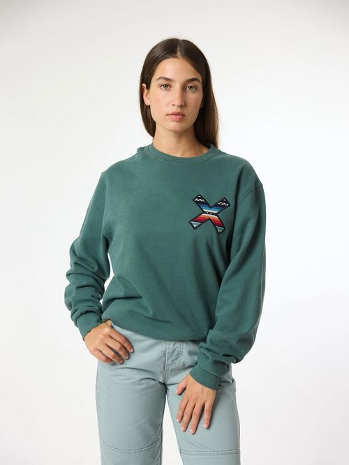 Poleron Unisex Classic Crew Verde Oscuro Blue Banana