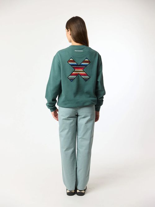 Poleron Unisex Classic Crew Verde Oscuro Blue Banana