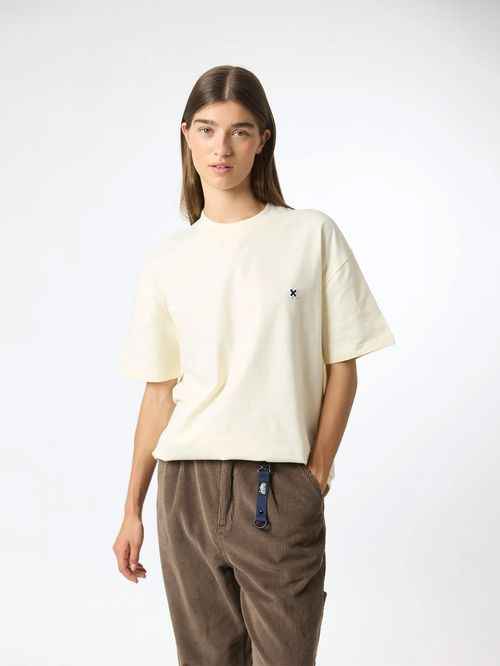 Polera M/C Unisex Patch Tee Blanco Blue Banana