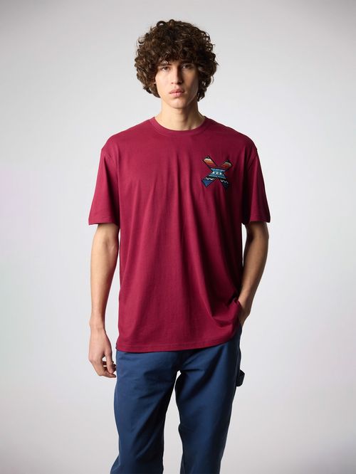 Polera M/C Unisex Classic Tee Burdeo Blue Banana