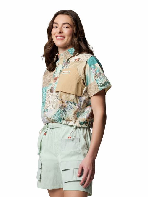 Camisa Manga Corta Mujer Cove Beach Printed Verde Columbia