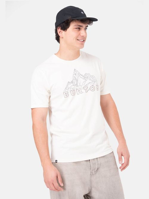 Polera M/C Hombre Mountain Stamp Blanco Burton