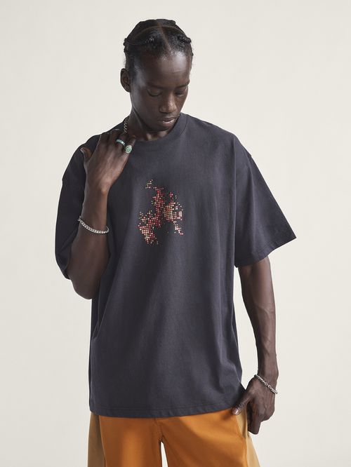 Polera M/C Hombre Skate Flame Negro Vans