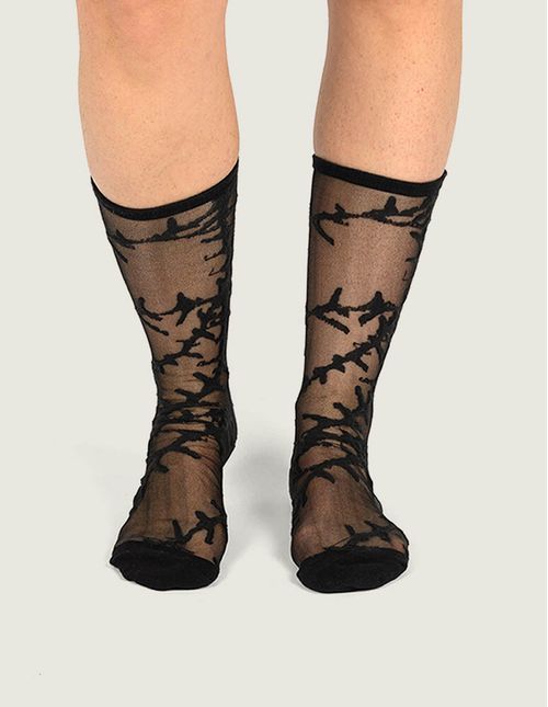 Calcetin Adulto Hazy Sheer Crew Negro Vans